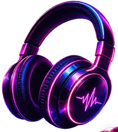 Neonová sluchátka symbolizující uvítací bonus DJ Casino